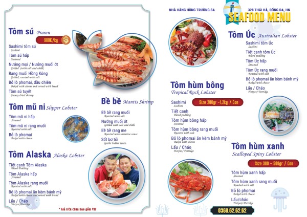IN Hoa Long nhận thiết kế và in ấn mẫu menu hải sản theo yêu cầu