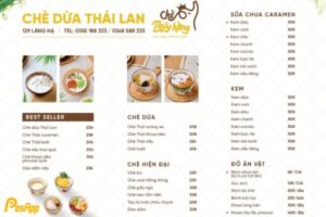 In Hoa Long nhận thiết kế và in ấn mẫu menu quán chè cao cấp