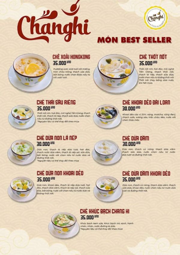 IN Hoa Long nhận thiết kế và in ấn mẫu menu quán chè hiện đại