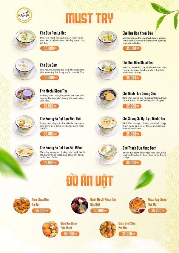 IN Hoa Long nhận thiết kế và in ấn mẫu menu quán chè lấy ngay