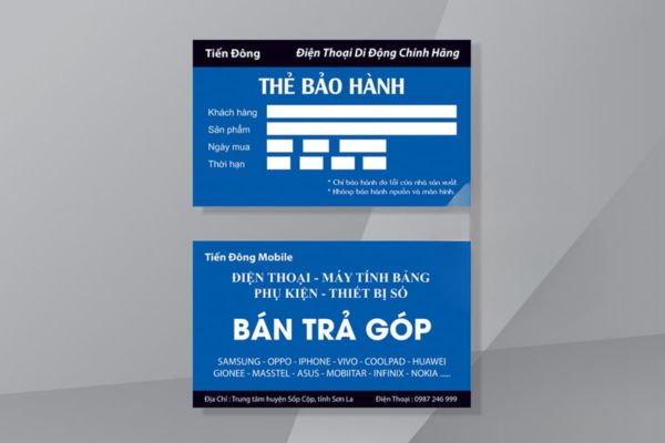 Mẫu phiếu bảo hành điện thoại đẹp, thiết kế theo yêu cầu