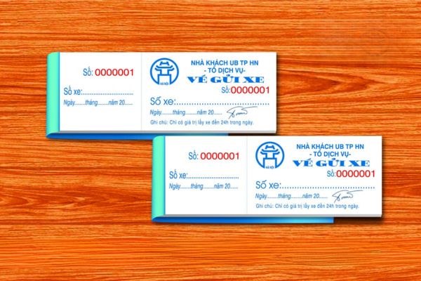 Mẫu phiếu giữ xe đẹp, giá rẻ, thiết kế theo yêu cầu