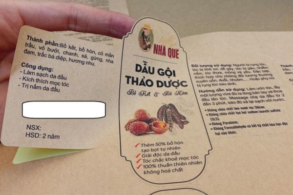 Mẫu tem dầu gội giá rẻ, thiết kế theo yêu cầu