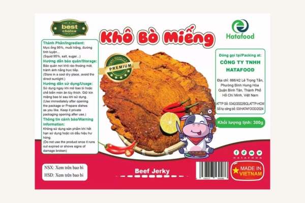 Mẫu tem khô bò miếng sạch sẽ cao cấp