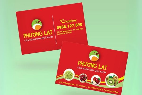 Mẫu card visit trái cây đẹp, thiết kế theo yêu cầu