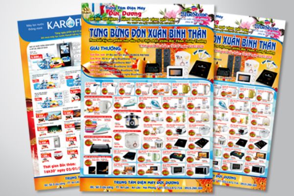 Mẫu tờ rơi điện máy đẹp, thiết kế theo yêu cầu