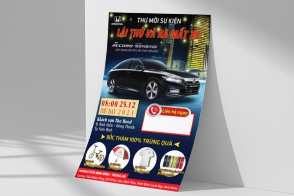 Mẫu tờ rơi ô tô đẹp, chất lượng cao tại In Hoa Long