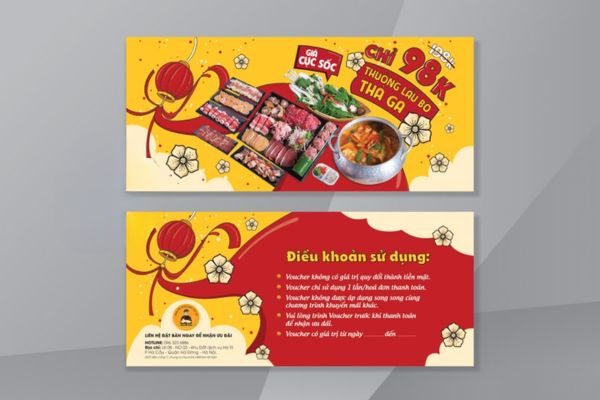 Mẫu voucher nhà hàng giá rẻ, mẫu đẹp tại Hà Nội