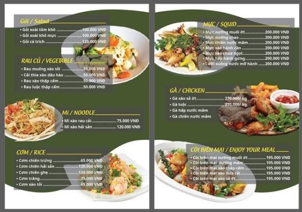 IN Hoa Long nhận thiết kế và in ấn mẫu thực đơn đẹp chuyên nghiệp