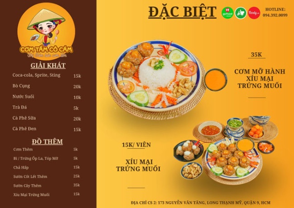 In Hoa Long nhận thiết kế và in ấnmẫu thực đơn đẹp cơm tấm