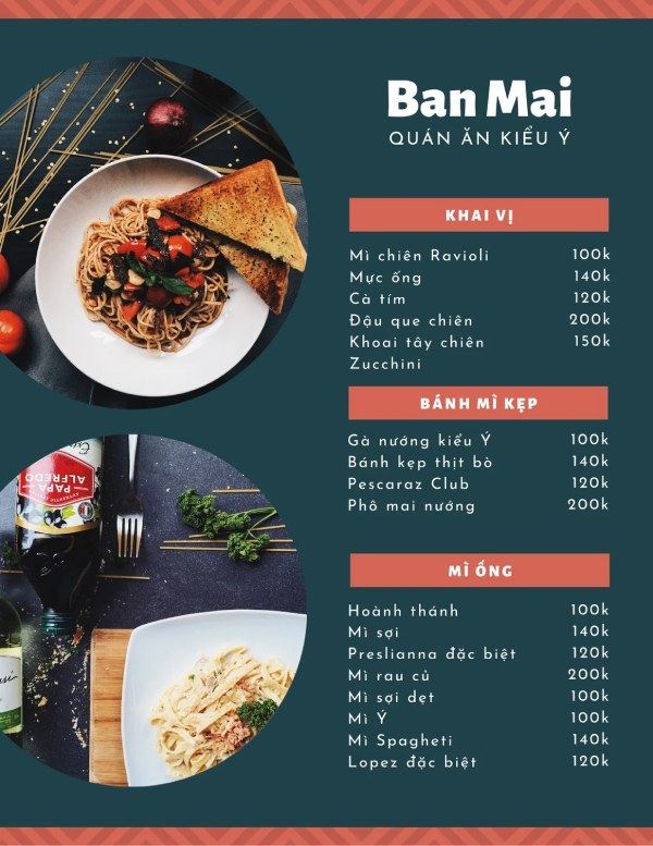 In Hoa Long nhận thiết kế và in ấn mẫu thực đơn đẹp quán ý