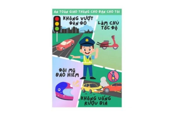 Mẫu tờ rơi an toàn giao thông thân thiện với trẻ em
