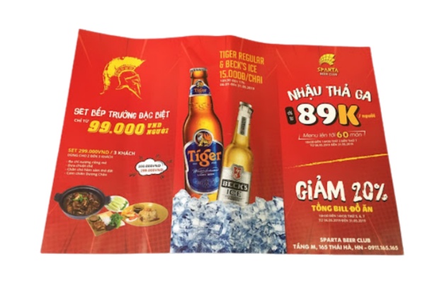 Mẫu tờ rơi bia kèm món nhậu