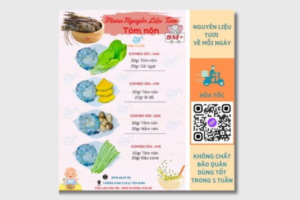 Mẫu tờ rơi cháo dinh dưỡng hàng ngày