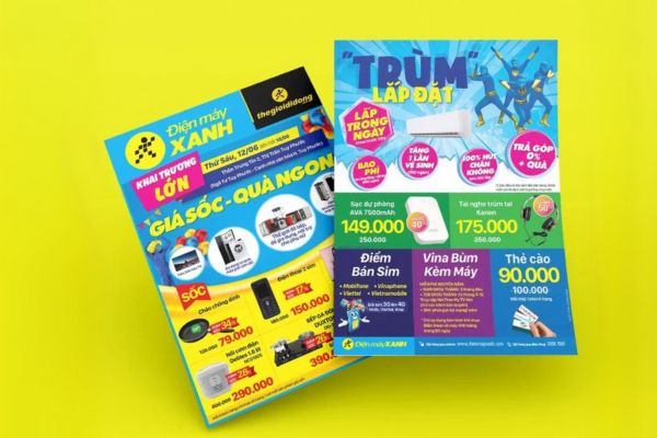 Mẫu tờ rơi điện máy đẹp, thiết kế theo yêu cầu