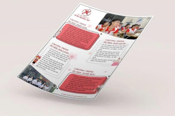 Mẫu tờ rơi du học in ấn sắc nét