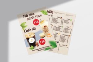 Mẫu tờ rơi menu đẹp, thiết kế theo yêu cầu tại Hà Nội
