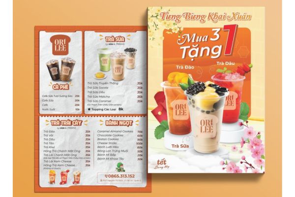Mẫu tờ rơi menu đẹp, thiết kế theo yêu cầu tại Hà Nội