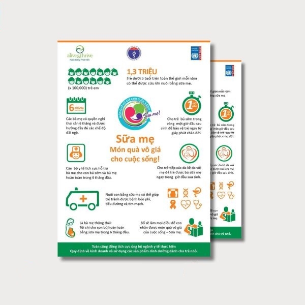 mẫu tờ rơi nuôi con bằng sữa mẹ chất lượng