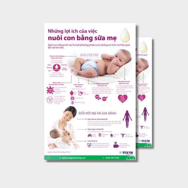 IN Hoa Long nhận thiết kế và in ấn mẫu tờ rơi nuôi con bằng sữa mẹ theo yêu cầu