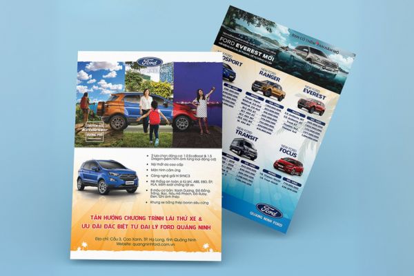 Mẫu tờ rơi ô tô đẹp, chất lượng cao tại In Hoa Long