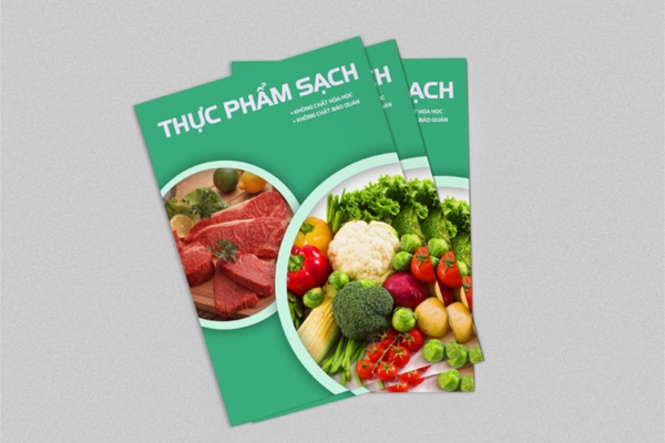 Mẫu tờ rơi quảng cáo thực phẩm sạch ấn tượng