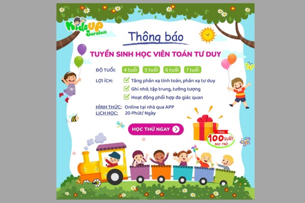 Mẫu tờ rơi tuyển sinh mầm non gần gũi thiên nhiên