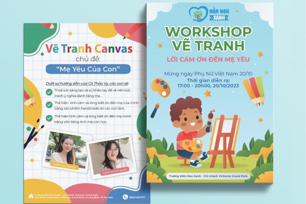 Mẫu tờ rơi tuyển sinh mầm non hiện đại