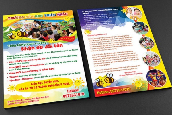 Mẫu tờ rơi tuyển sinh mầm non sáng tạo