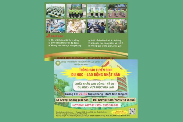 Mẫu tờ rơi xklđ đẹp, thiết kế theo yêu cầu tại Hà Nội