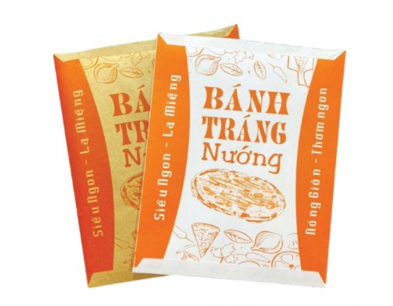 Mẫu túi giấy đựng bánh tráng nướng đẹp mắt