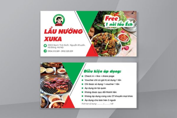 Mẫu voucher nhà hàng giá rẻ, mẫu đẹp tại Hà Nội