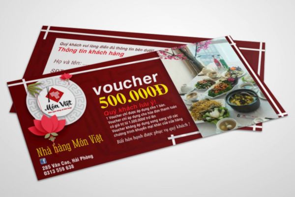 Mẫu voucher nhà hàng giá rẻ, mẫu đẹp tại Hà Nội