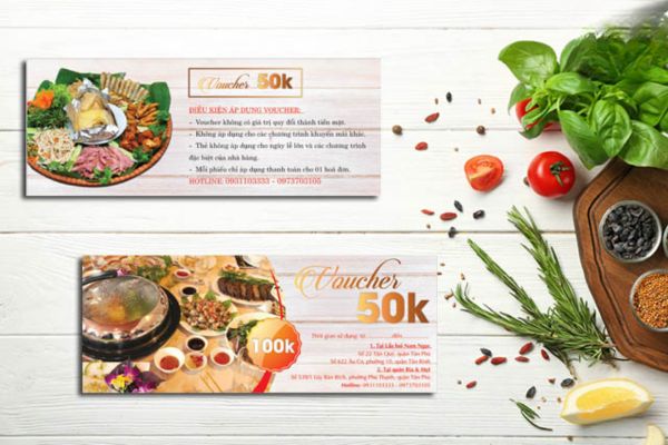 Mẫu voucher nhà hàng giá rẻ, mẫu đẹp tại Hà Nội