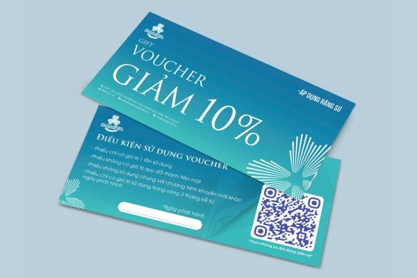 Mẫu voucher nha khoa đẹp, thiết kế theo yêu cầu