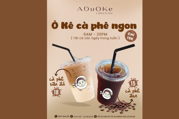 Nội dung in trên tờ rơi cà phê vừa đủ