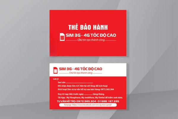 Mẫu phiếu bảo hành điện thoại đẹp, thiết kế theo yêu cầu