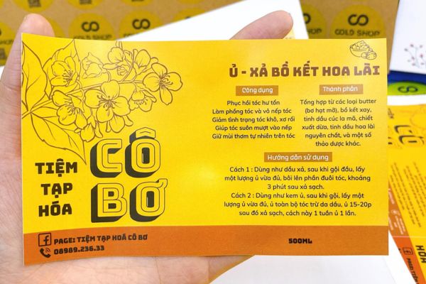 Mẫu tem dầu gội giá rẻ, thiết kế theo yêu cầu
