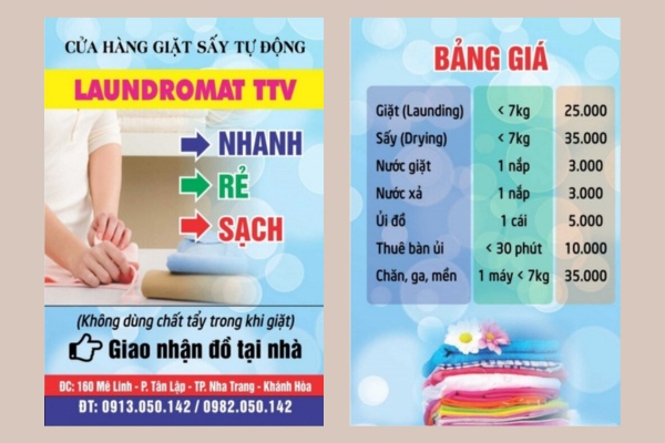 Thiết kế mẫu tờ rơi giặt là, sấy khô chuyên nghiệp thu hút khách hàng