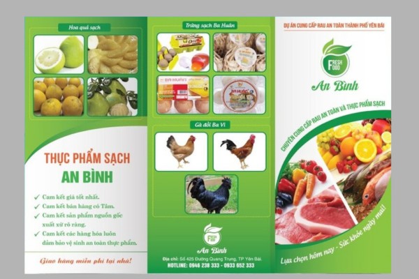 Thiết kế tờ rơi quảng cáo thực phẩm sạch chuyên nghiệp