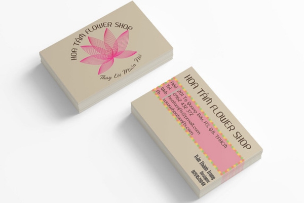 Thông tin cần có trên mẫu card visit shop hoa chuyên nghiệp