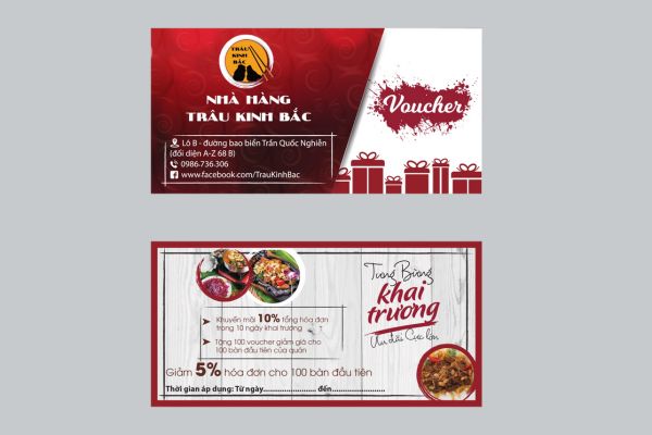 Mẫu voucher nhà hàng giá rẻ, mẫu đẹp tại Hà Nội