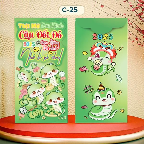 Mẫu bao lì xì con rắn đẹp, thiết kế sang trọng tại Hoa Long