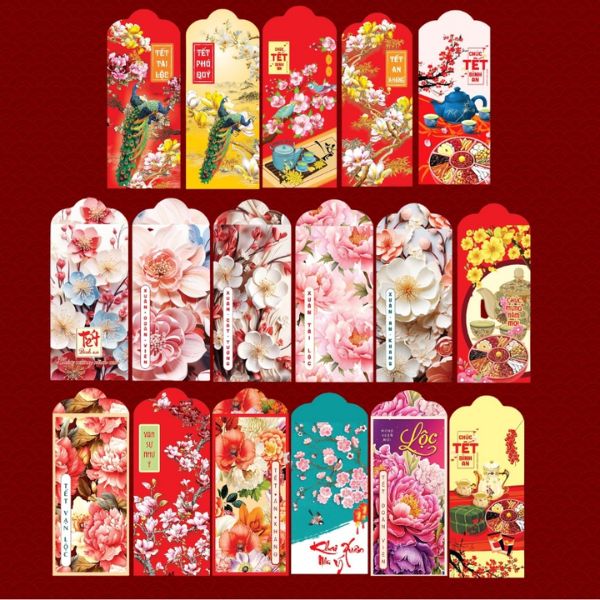 Mẫu in bao lì xì hoa đào giá rẻ, mẫu đẹp tại Hà Nội