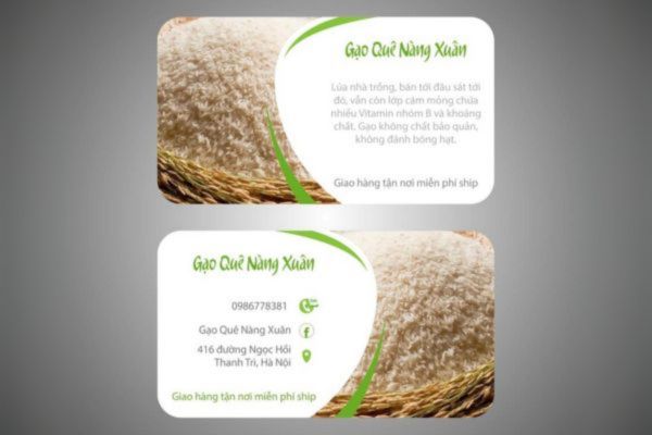 Mẫu card visit bán gạo đẹp, thiết kế theo yêu cầu