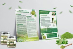 Mẫu tờ rơi bột trà xanh đẹp, thiết kế theo yêu cầu