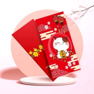 In bao lì xì mèo thần tài đẹp, thiết kế theo yêu cầu