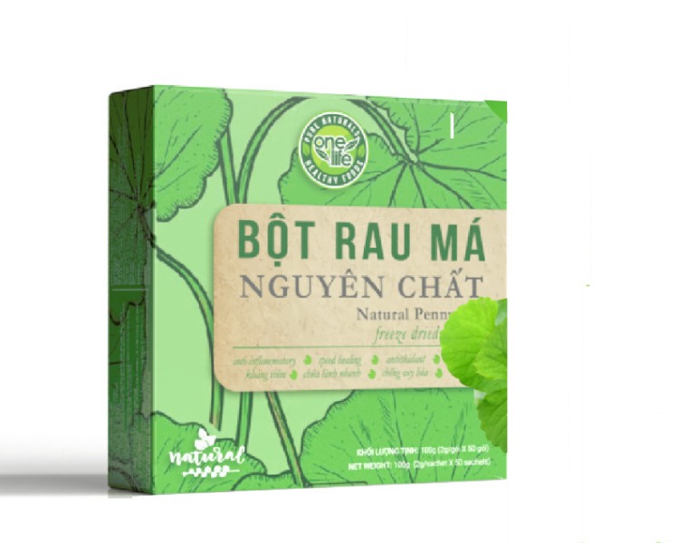 In hộp bột rau má đẹp mắt