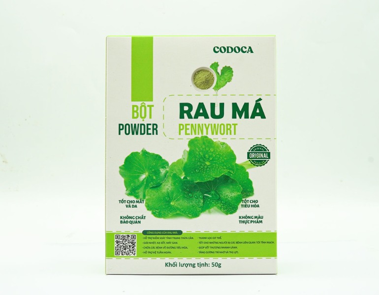In hộp bột rau má sắc nét