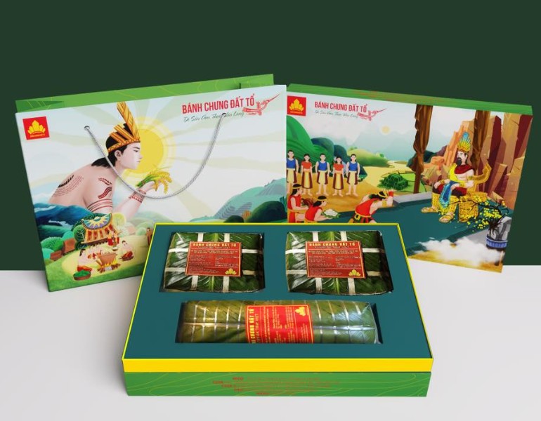 In vỏ hộp đựng bánh chưng sắc nét đẹp mắt